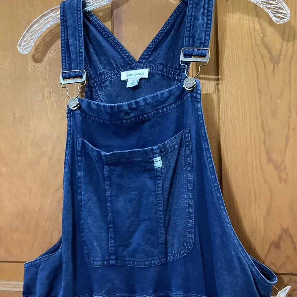Sundance Bexley Soft French Terry Overalls Sz S Blue Cotton‎ Relaxed Boho Garden